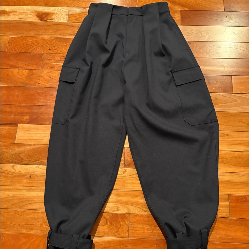 Zara Black Wide-Leg Cargo Pants - Picture 8 of 15